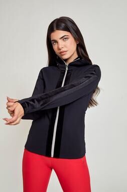 NWOT My Sunday Ski RIBBED ZIP UP MID LAYER - BLACK